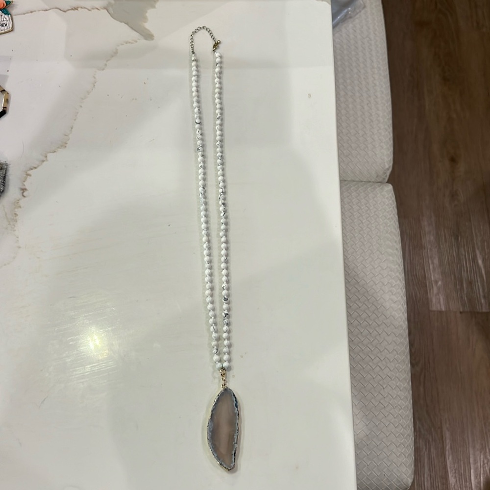 Long stone necklace 16inch long